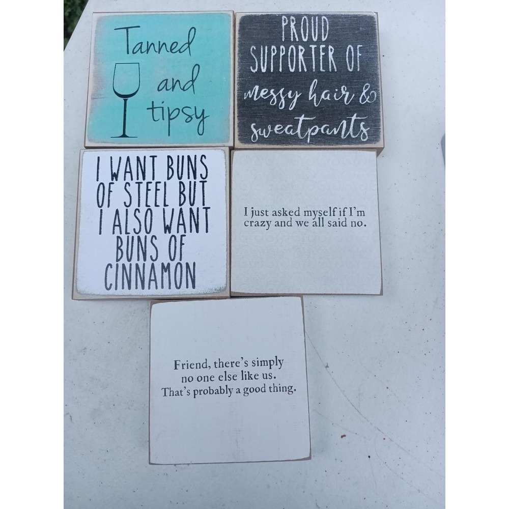 Snarky Sayings 5 Desk Shelf Signs 3x3